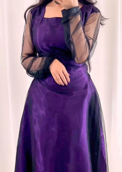 Midnight Allure 2-Piece Net and Silk Suit