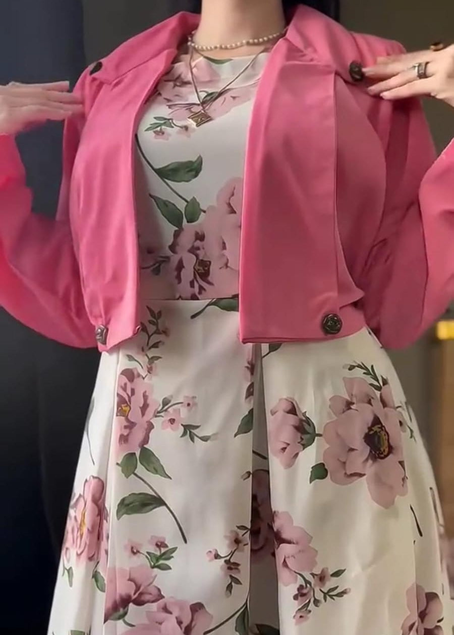 Digital Floral Sleeveless Maxi Dress with Cotton Koti Set (2-Piece)